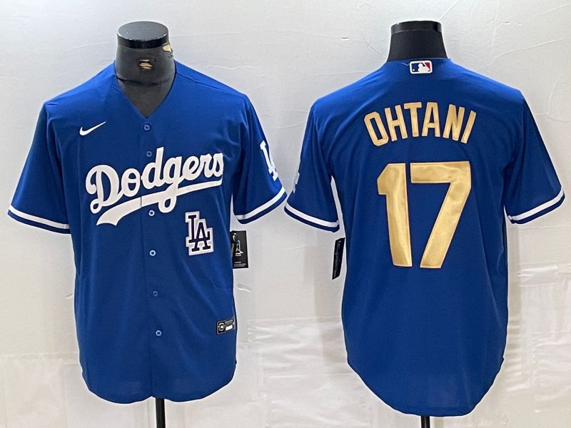 Men Los Angeles Dodgers 17 Ohtani Blue Nike Game MLB Jersey style 11